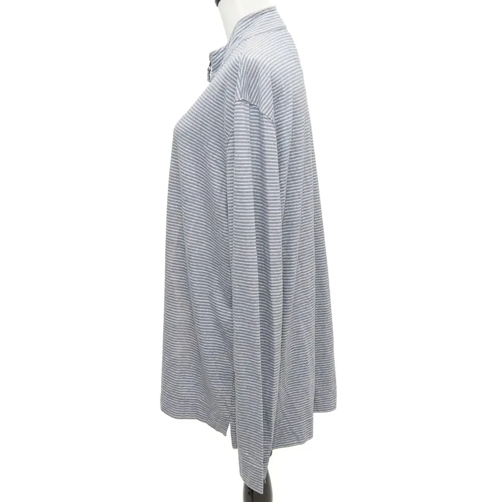 Johnnie-O Striped Half Zip Harvell Light Gray Pullover Size X Large